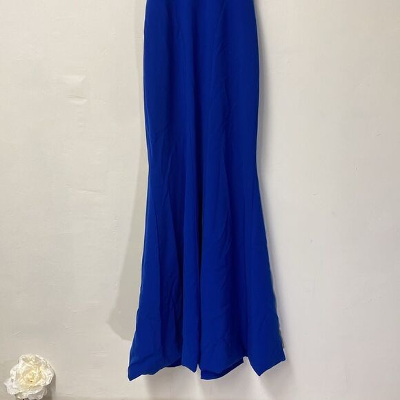 Theia Cobalt Smooth Mermaid Gown - Picture 8 of 14